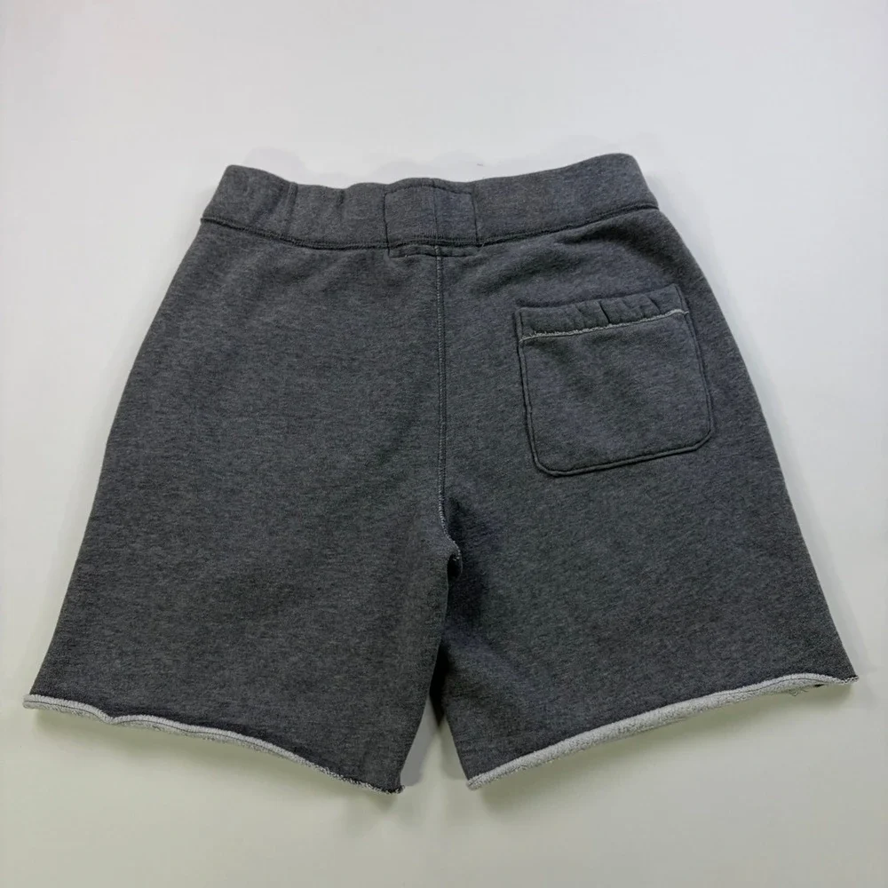 Y2K Abercrombie & Fitch Sweat Shorts Mens XS Gray Embroidered Logo Raw Hem